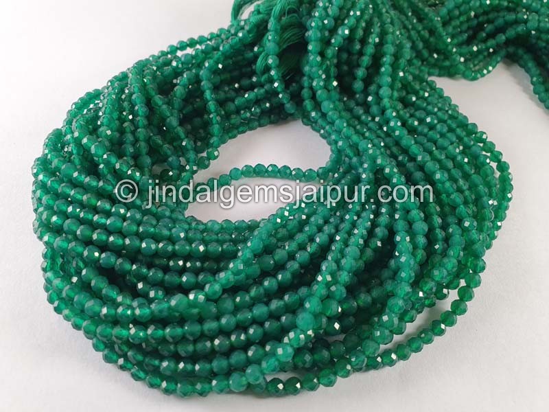 Green Onyx Faceted Round Beads