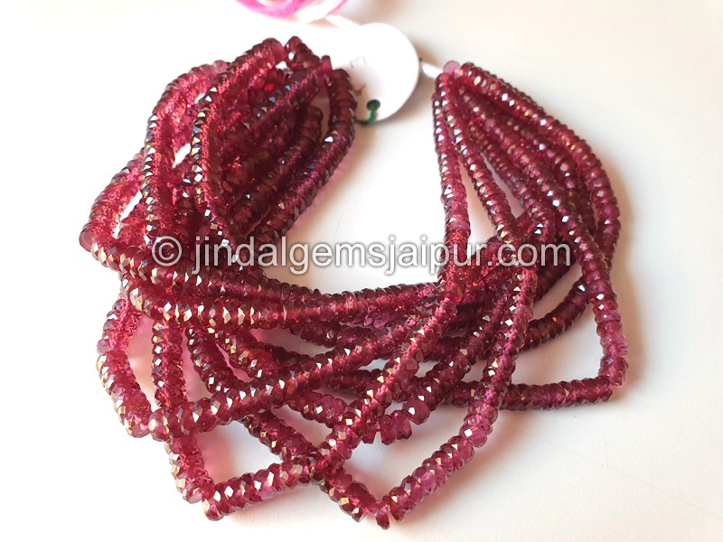 Purple Rhodolite Garnet Faceted Tyre Beads