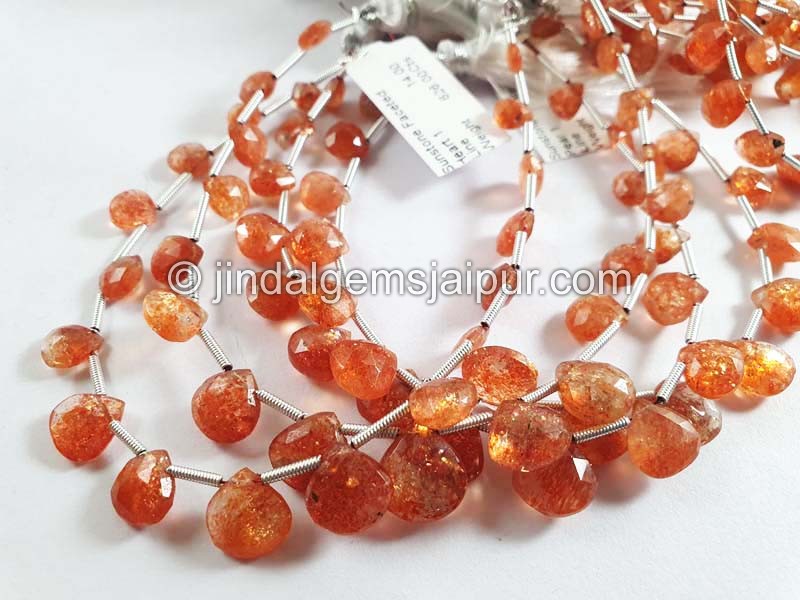 Sunstone Faceted Pear Shape Beads