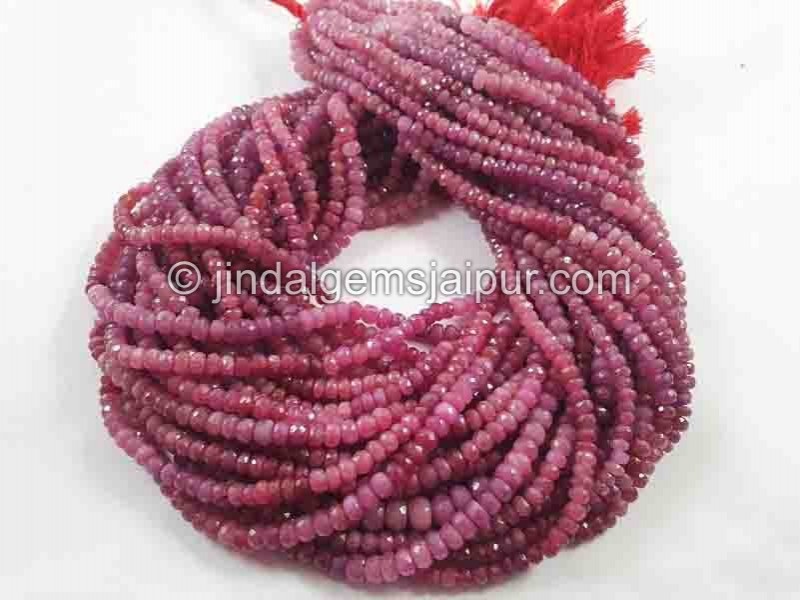 Natural Ruby Shaded Big Faceted Roundelle Beads