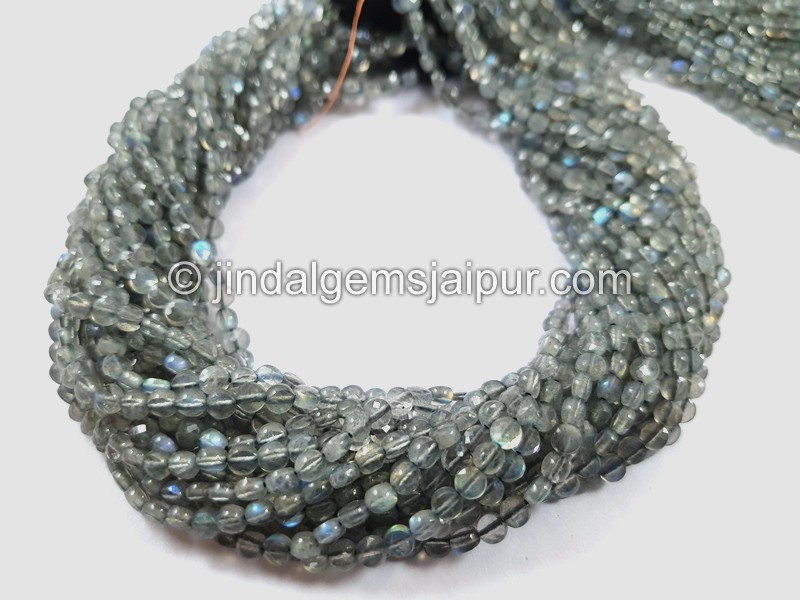 Labradorite Faceted Coin Beads