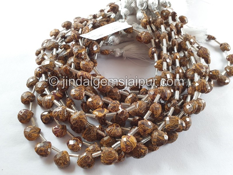 Jasmine Jasper Faceted Heart Beads