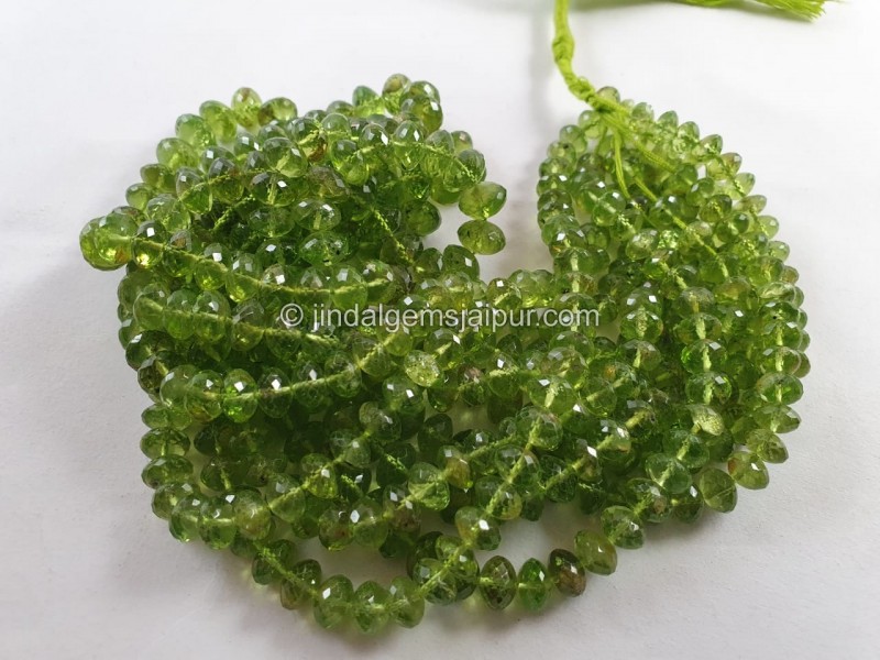 Peridot Far Micro Cut Roundelle Beads