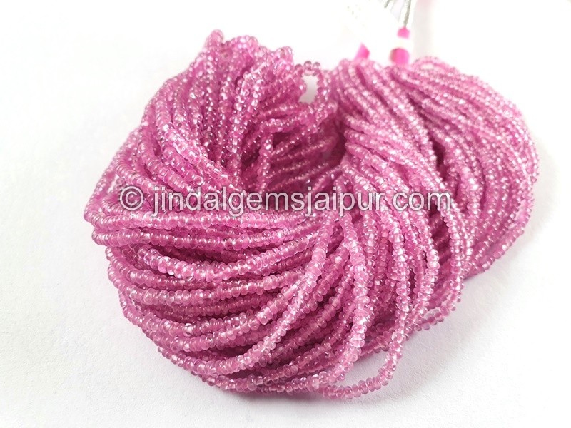 Natural Pink Sapphire Smooth Roundelle Beads