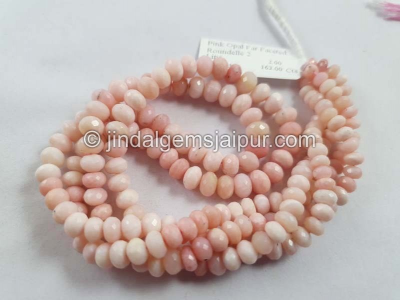 Pink Opal Faceted Roundelle Beads