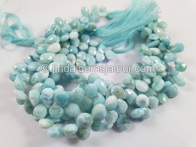 Larimar Faceted Pear Beads