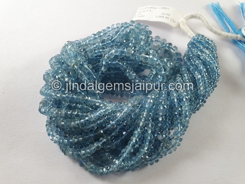 Aquamarine Offiki Faceted Roundelle Beads