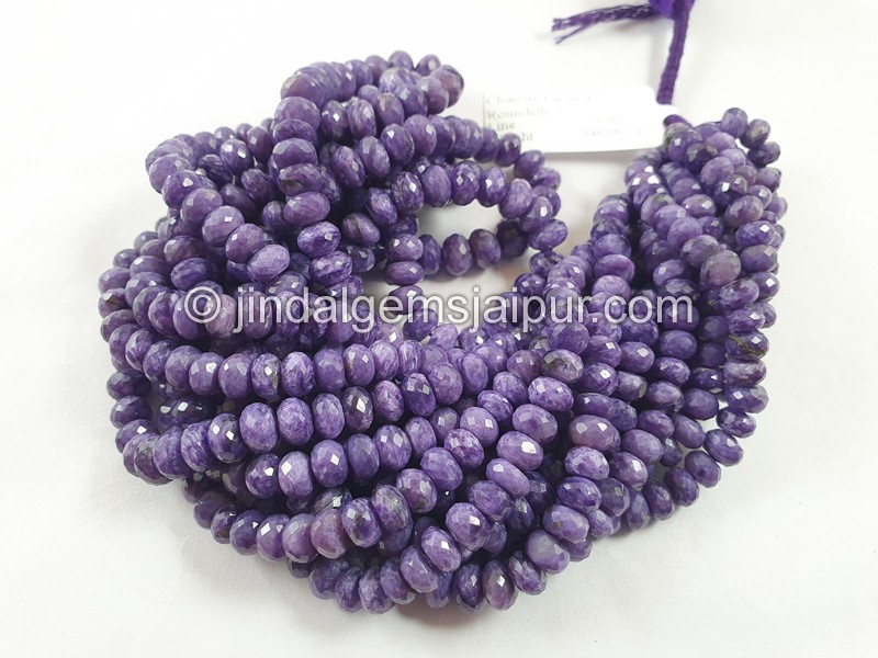 Charoite Faceted Roundelle Beads