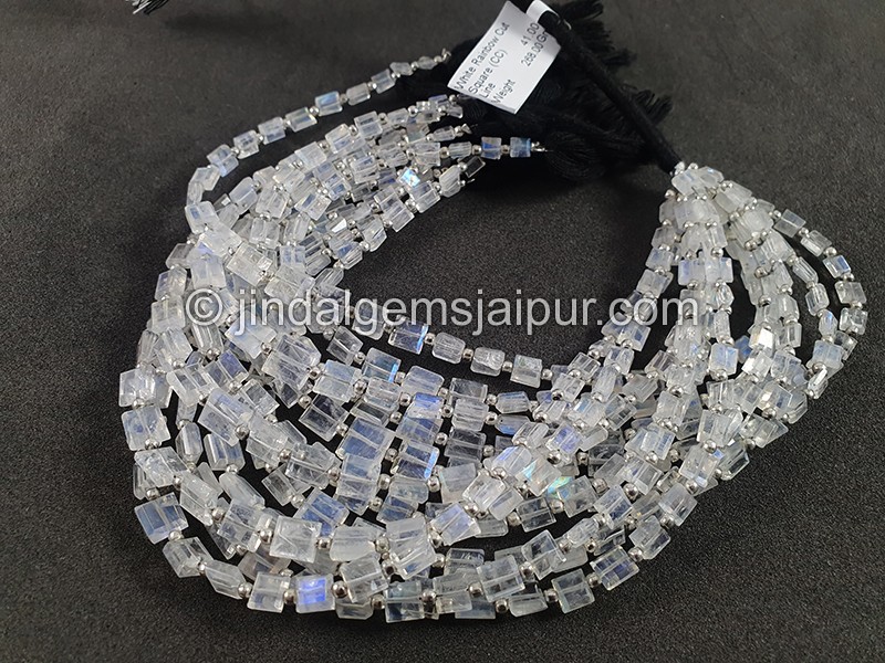 White Rainbow Cut Square Shape Beads