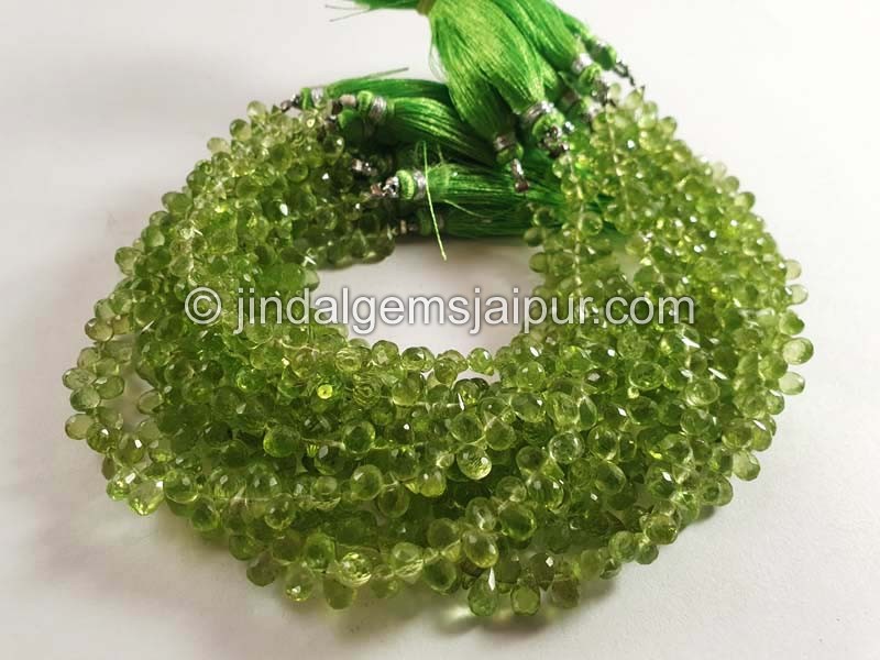 Peridot Faceted Drops Shape Beads