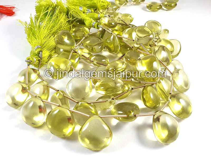 Lemon Quartz Smooth Heart Shape Beads