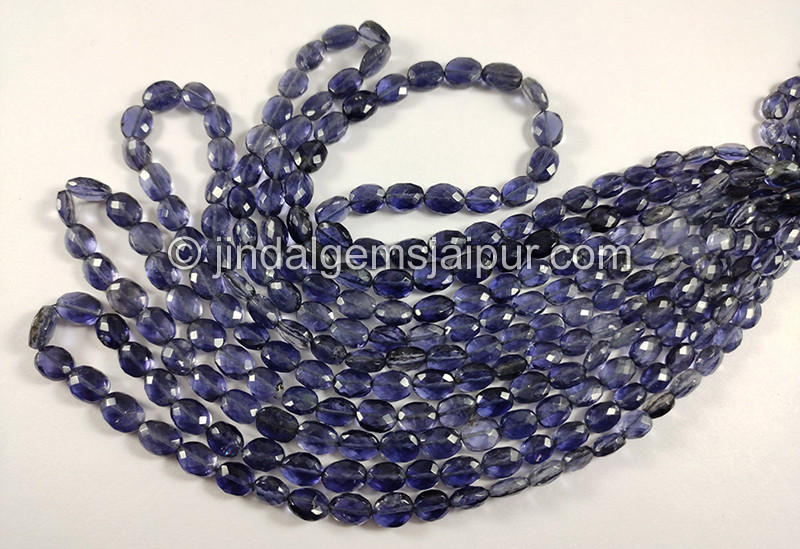 Iolite Faceted Oval Shape Beads