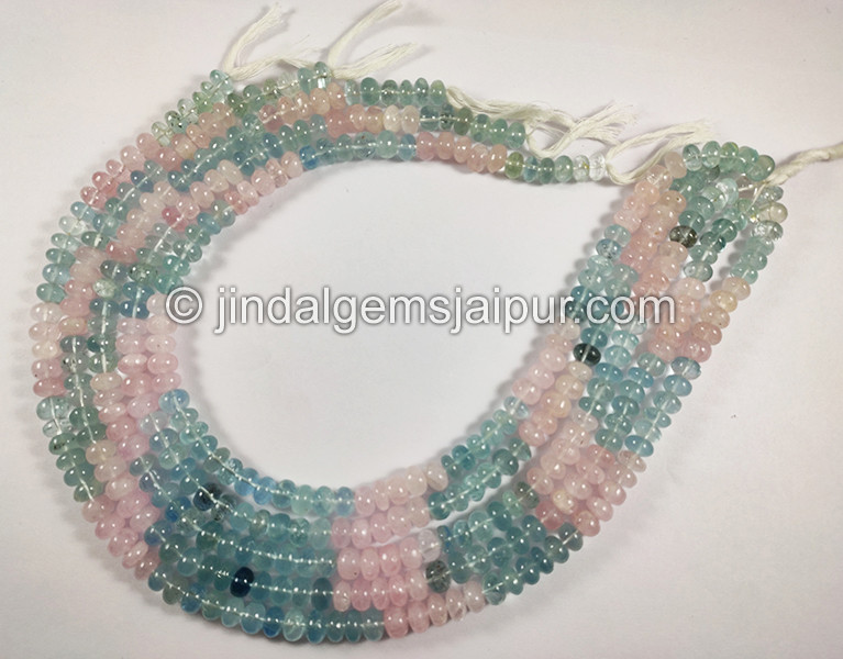 Multi Aquamarine Smooth Roundelle Shape Big Beads