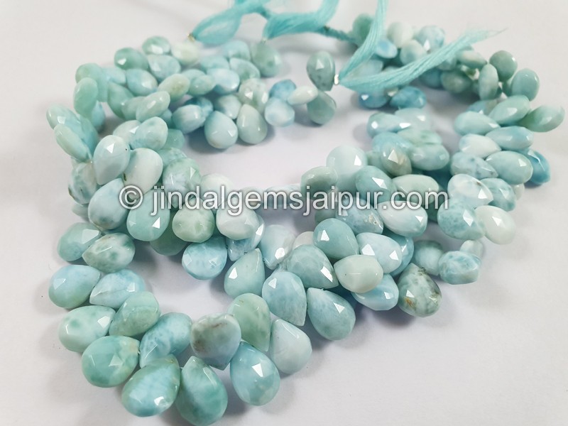 Larimar Far Faceted Pear Beads