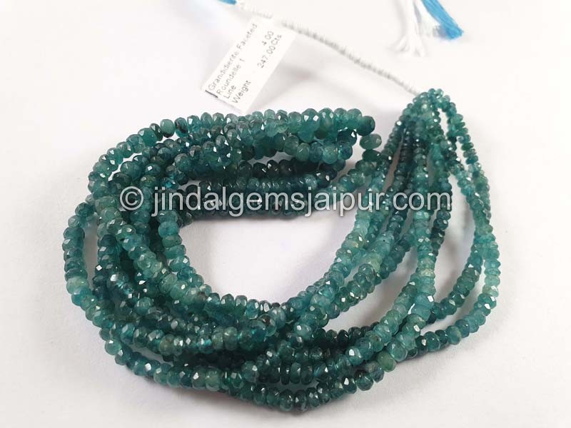 Grandidierite Faceted Roundelle Beads