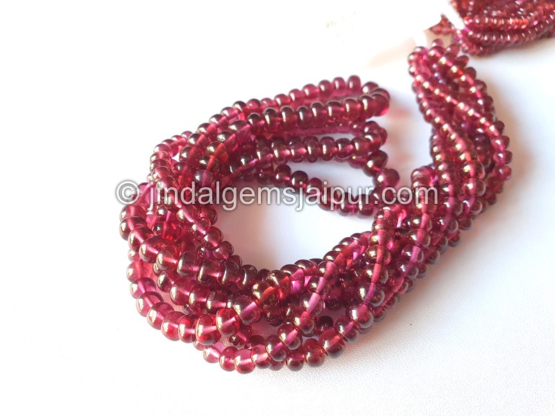 Rhodolite Garnet Far Smooth Roundelle Beads