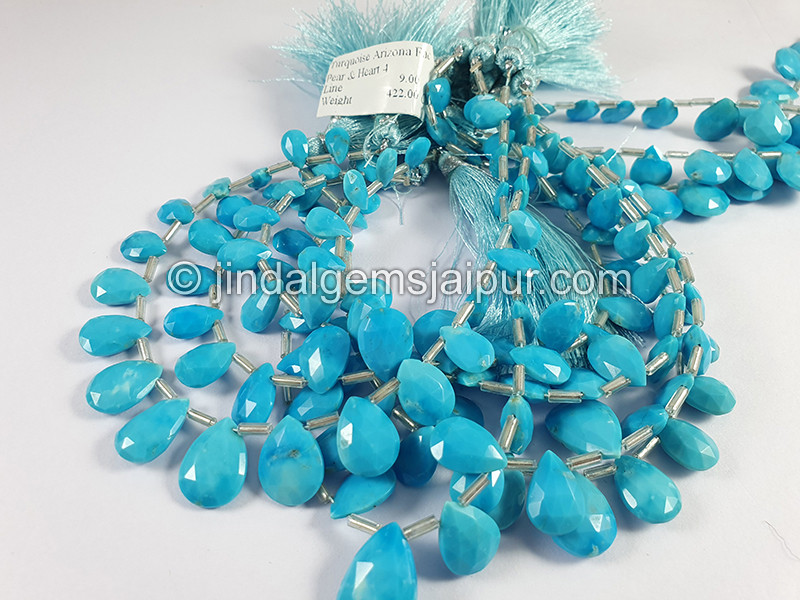 Turquoise Arizona Faceted Pear Shape Beads