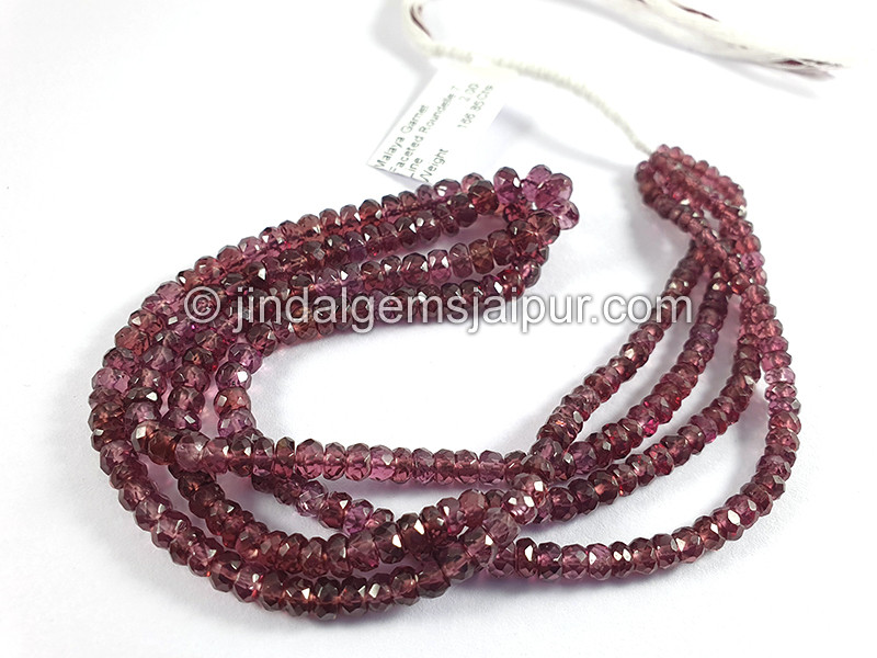 Malaya Garnet Faceted Roundelle Shape Beads