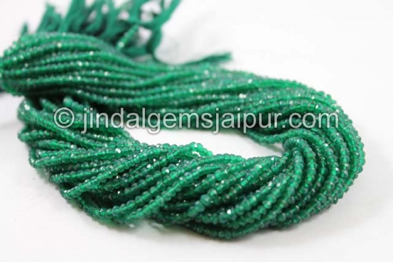 Green Onyx Faceted Roundelle Shape Beads