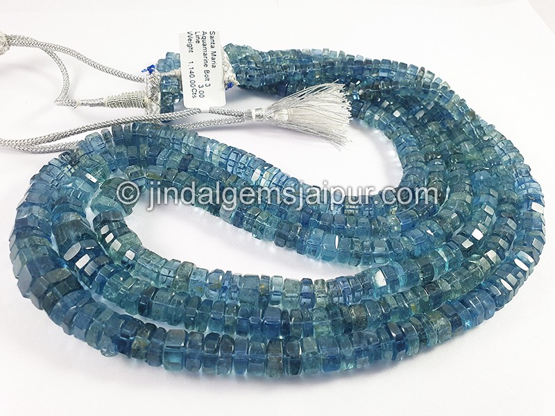 Santa Maria Aquamarine Bolt Shape Beads