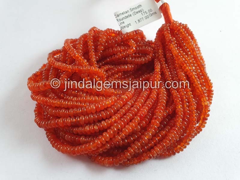 Carnelian Smooth Roundelle Beads