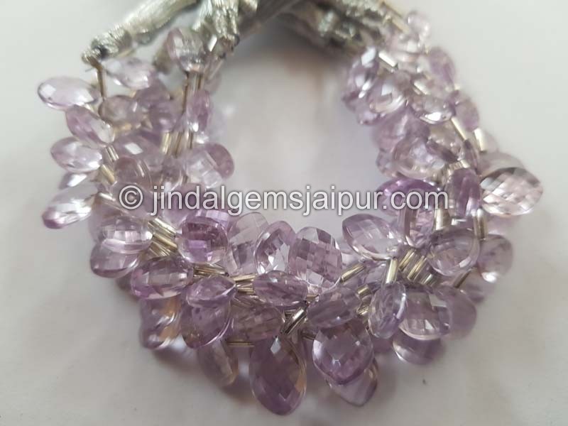 Pink Amethyst Faceted Dolphin Pear Beads