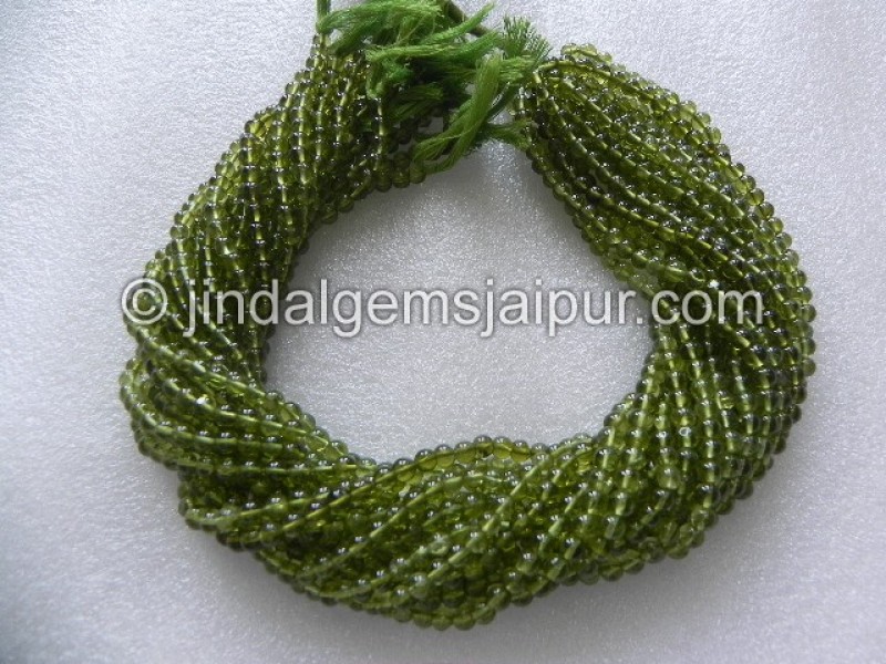 Peridot Plain Roundelle Shape Beads