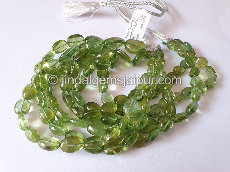 Green Tourmaline Smooth Nuggets Beads