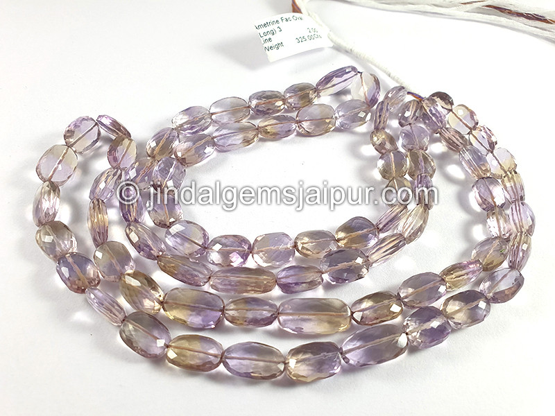 Ametrine Faceted Oval Shape Beads