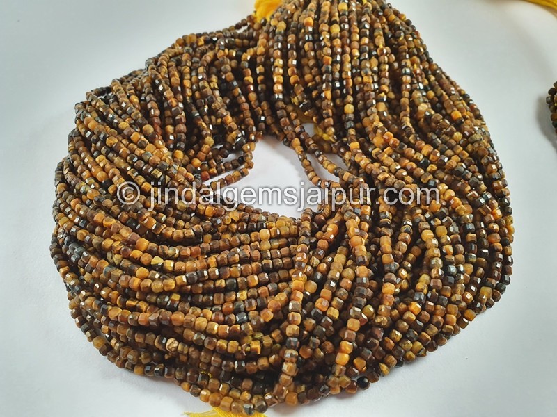 Tiger Eye Cut Cube Beads