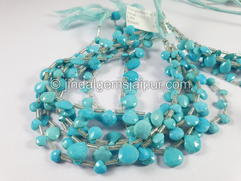 Turquoise Faceted Heart Shape Beads