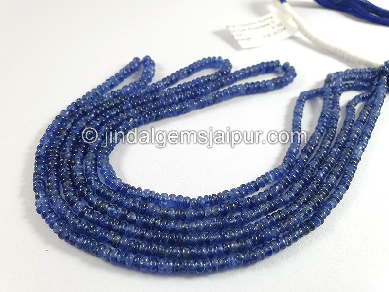 Blue Sapphire Burma Smooth Roundelle Shape Beads