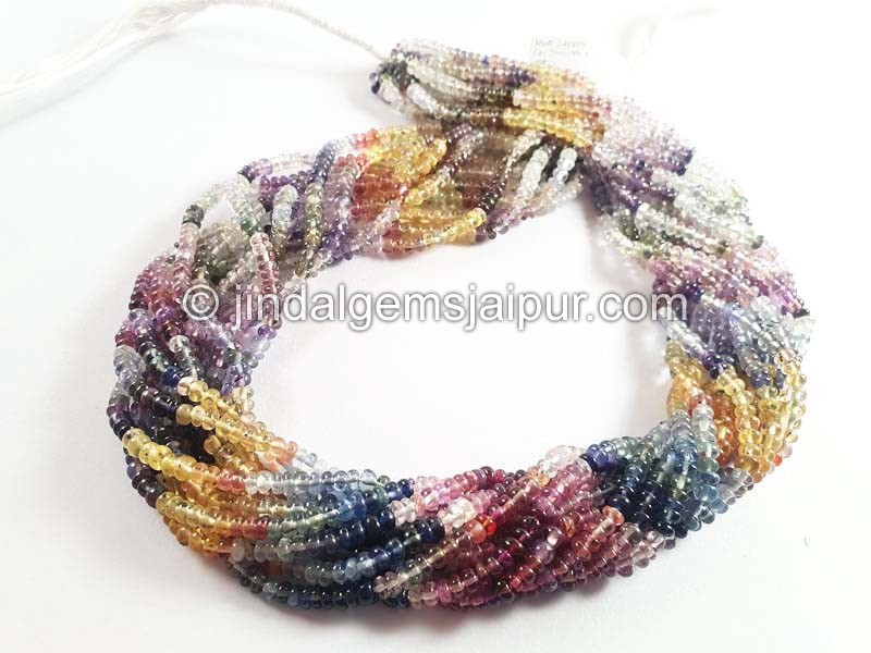 Multi Sapphire Far Smooth Roundelle Beads