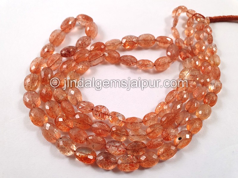 Sunstone Faceted Oval Beads