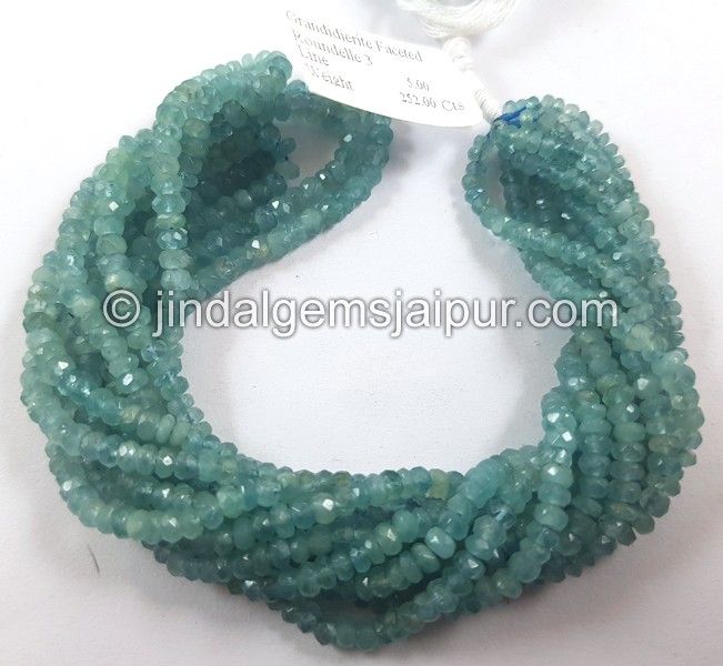 Grandidierite Faceted Roundelle Beads