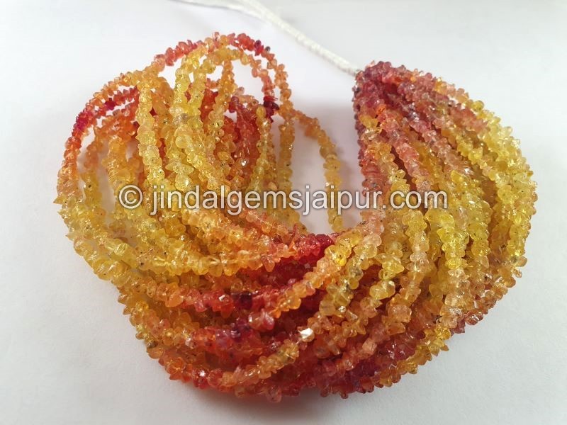 Yellow Orange Sapphire Shaded Chips Beads