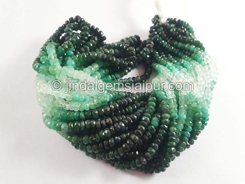 Emerald Shaded Faceted Roundelle Beads