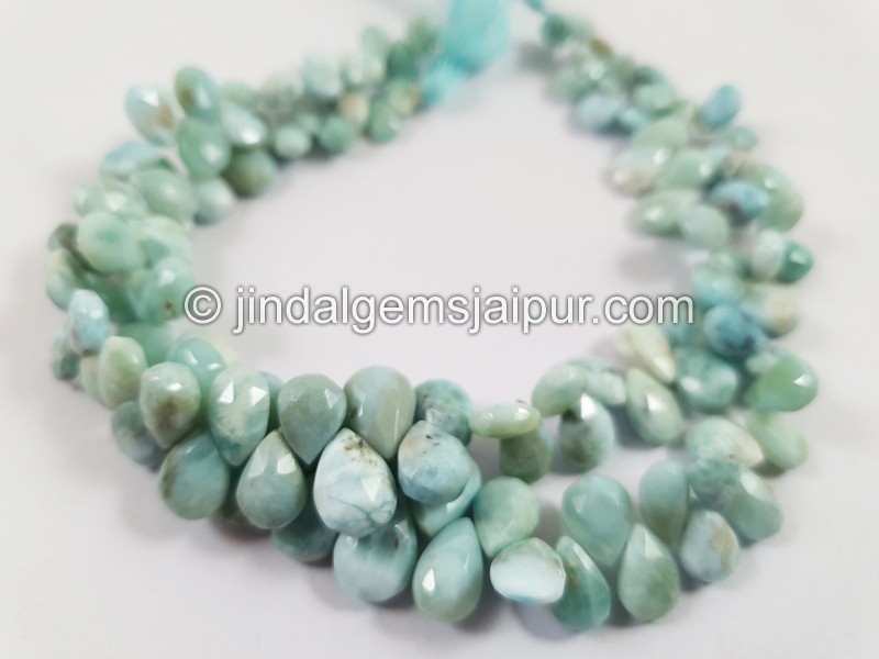 Larimar Faceted Pear Beads