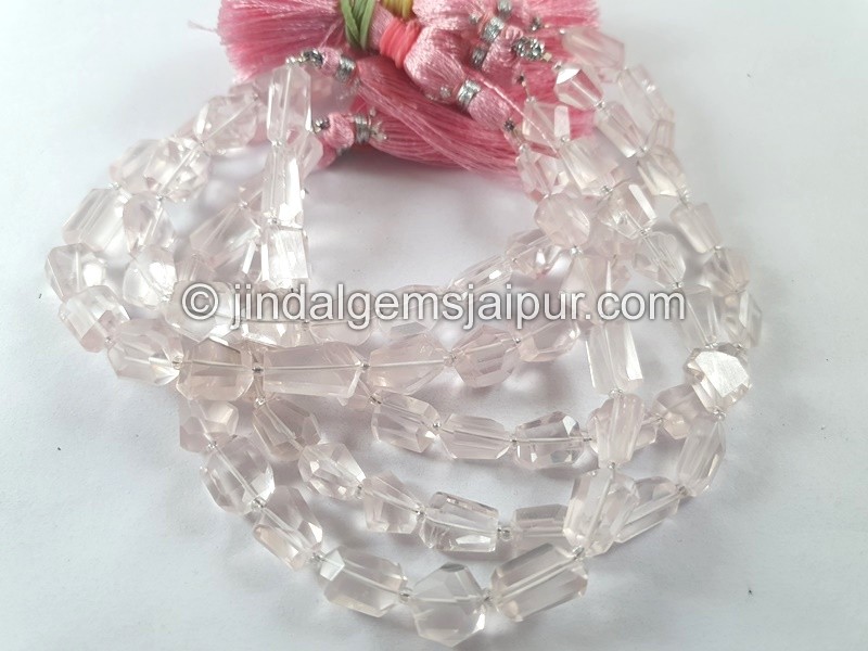 Rose Quartz Faceted Nugget Beads