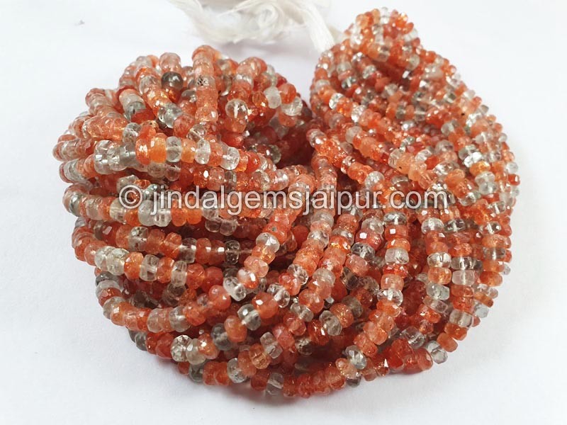 Sunstone Faceted Roundelle Beads