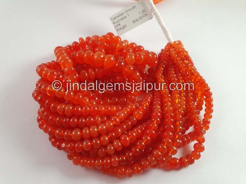 Carnelian Smooth Roundelle Beads