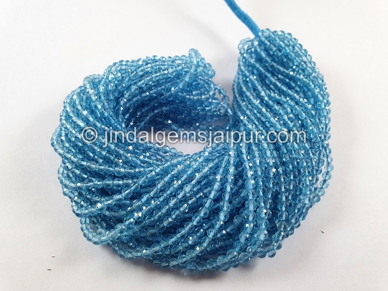 Swiss Blue Topaz Faceted Round Beads