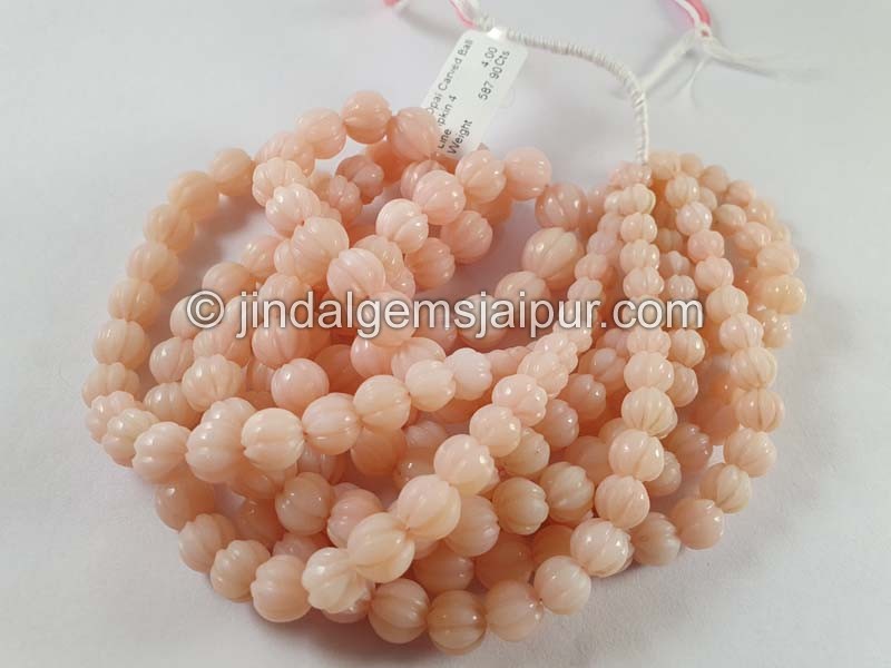 Pink Opal Carving Ball Beads