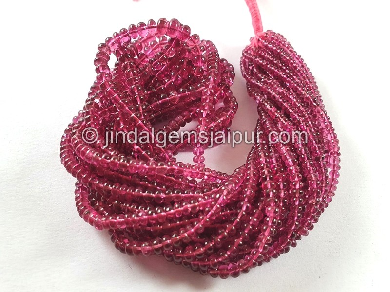 Rubellite Smooth Roundelle Beads