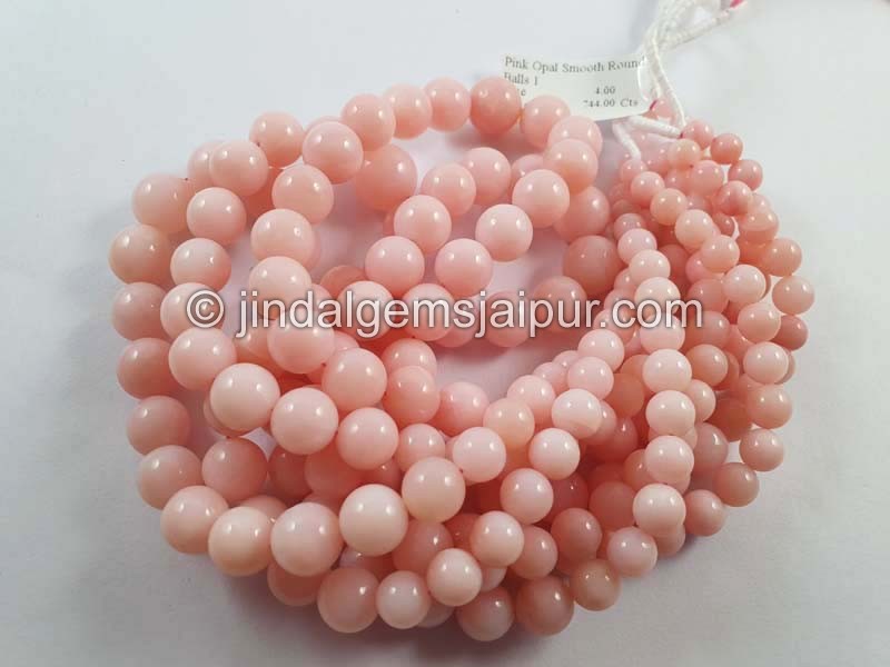 Pink Opal Smooth Round Ball Beads