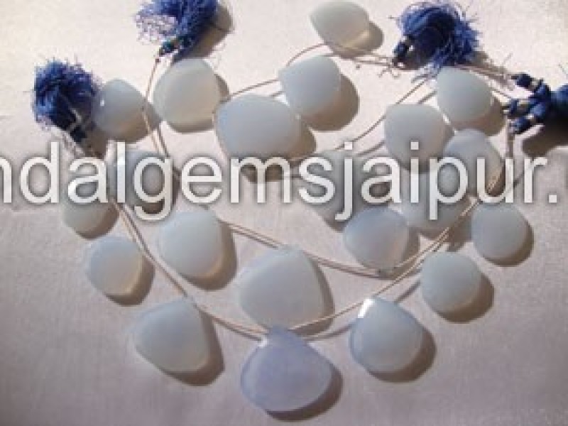 Chalcedony Far Faceted Heart Shape Beads