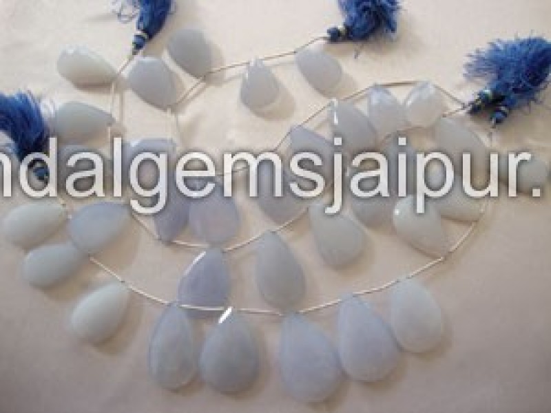 Chalcedony Far Faceted Pear Shape Beads