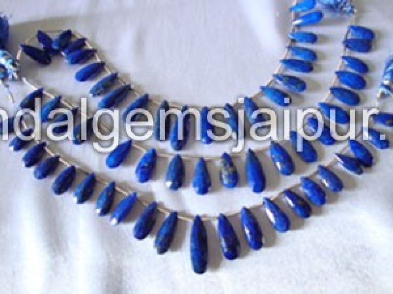 Lapis Faceted Long Pear Shape Beads