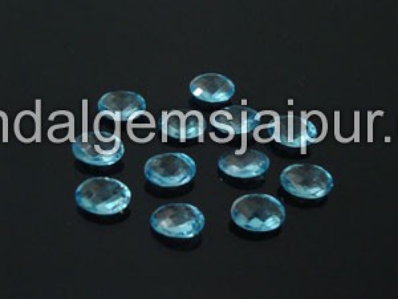 Sky Blue Topaz Briollete Oval Shape Beads