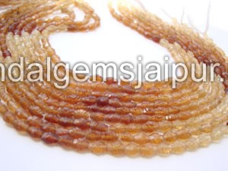 Hessonite Cut Carved Oval Shape Beads